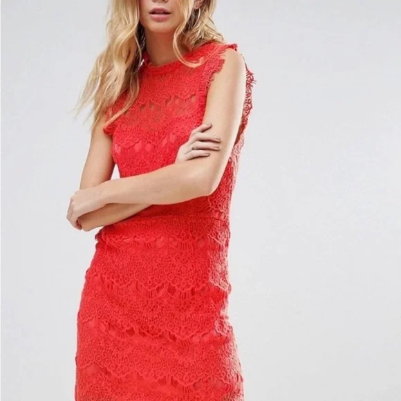 Free People Dresses | Free People Lace Daydream Cherry Dress | Color: Red | Size: L | Choccoandnorn's Closet